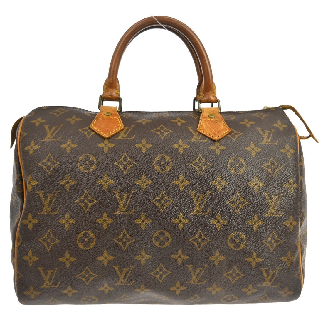 Louis Vuitton Speedy 30 Monogram Canvas Satchel M41526: Louis Vuitton Speedy 30 Monogram Canvas Satchel M41526 Vintage Louis Vuitton Speedy 30 handbag in Monogram canvas with leather double handles and a zip-top closure. This satchel-style bag features a b