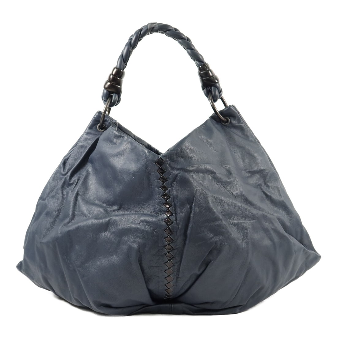 Bottega Veneta 240042 Blue Calfskin Women's Handbag: Bottega Veneta 240042 Blue Calfskin Women's Handbag A Bottega Veneta women's handbag in blue calfskin (cowhide) leather. The bag is described as a regular size style with a blue frame color and blue e