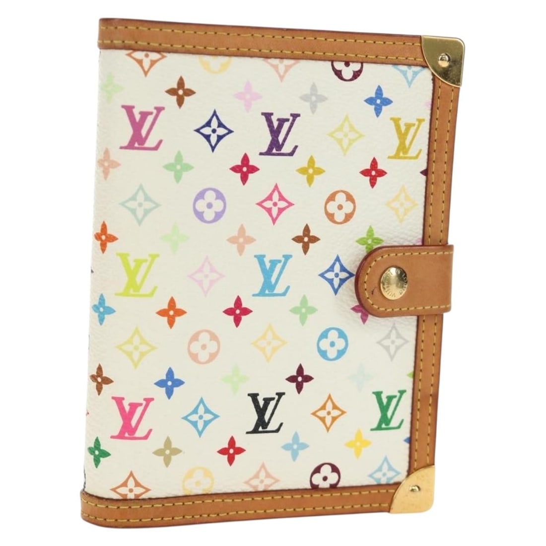 Louis Vuitton R21074 Monogram Multicolor PM Agenda Cover White: Louis Vuitton R21074 Monogram Multicolor PM Agenda Cover White Louis Vuitton Agenda PM planner cover in white Monogram Multicolor canvas, styled as a day planner cover. It comes with the listed access