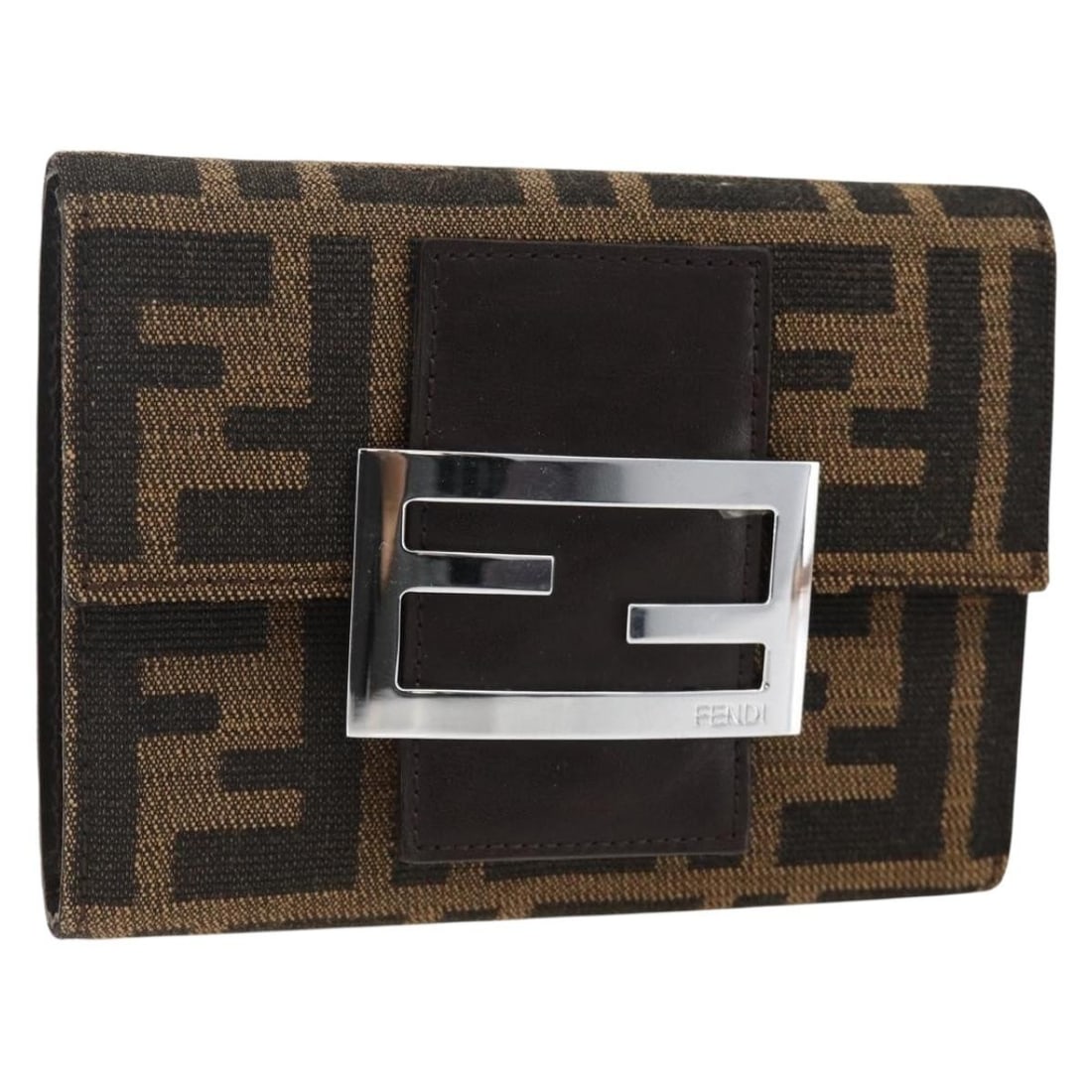 FENDI Zucca Canvas Women's Wallet Black Brown Italy (1 of 18)