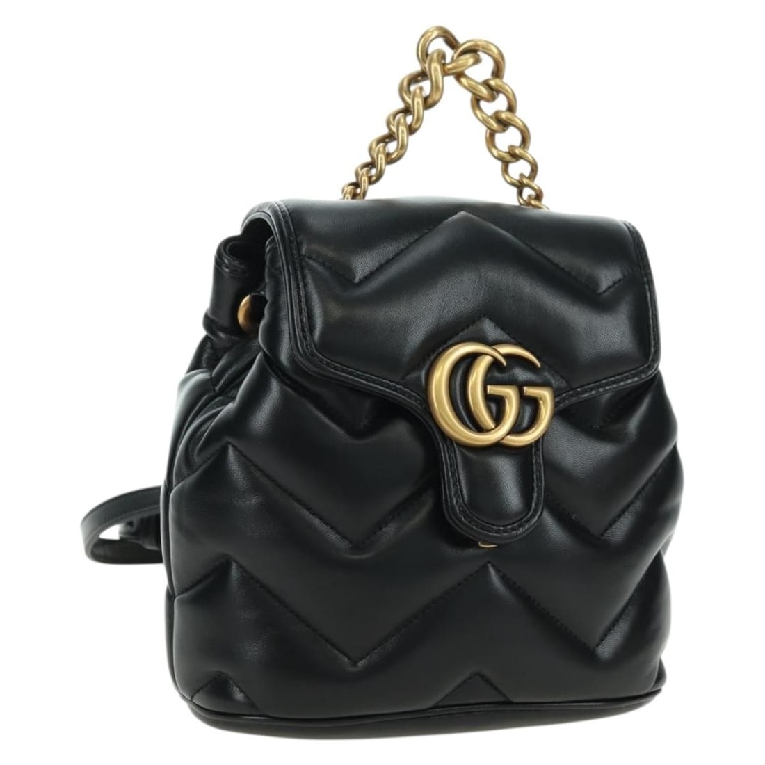 Gucci 777253 GG Marmont black leather backpack with dust bag (1 of 18)