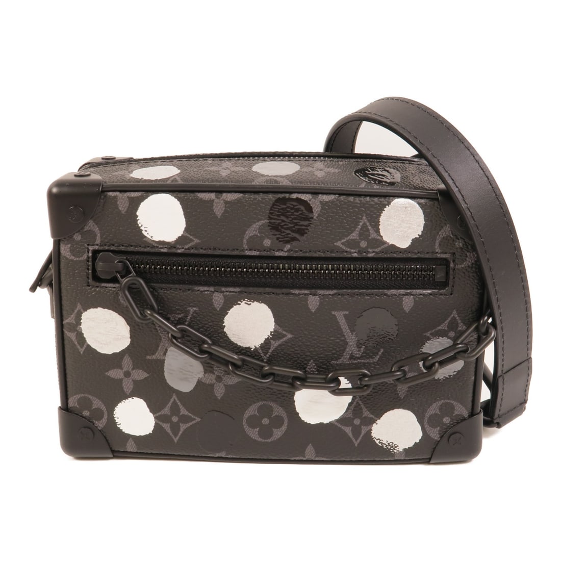 Louis Vuitton M81936 Mini Soft Trunk Monogram Eclipse Shoulder Bag: Louis Vuitton M81936 Mini Soft Trunk Monogram Eclipse Shoulder Bag This Louis Vuitton Mini Soft Trunk shoulder bag features a Monogram Eclipse and PVC coated canvas construction in black. It is a unis