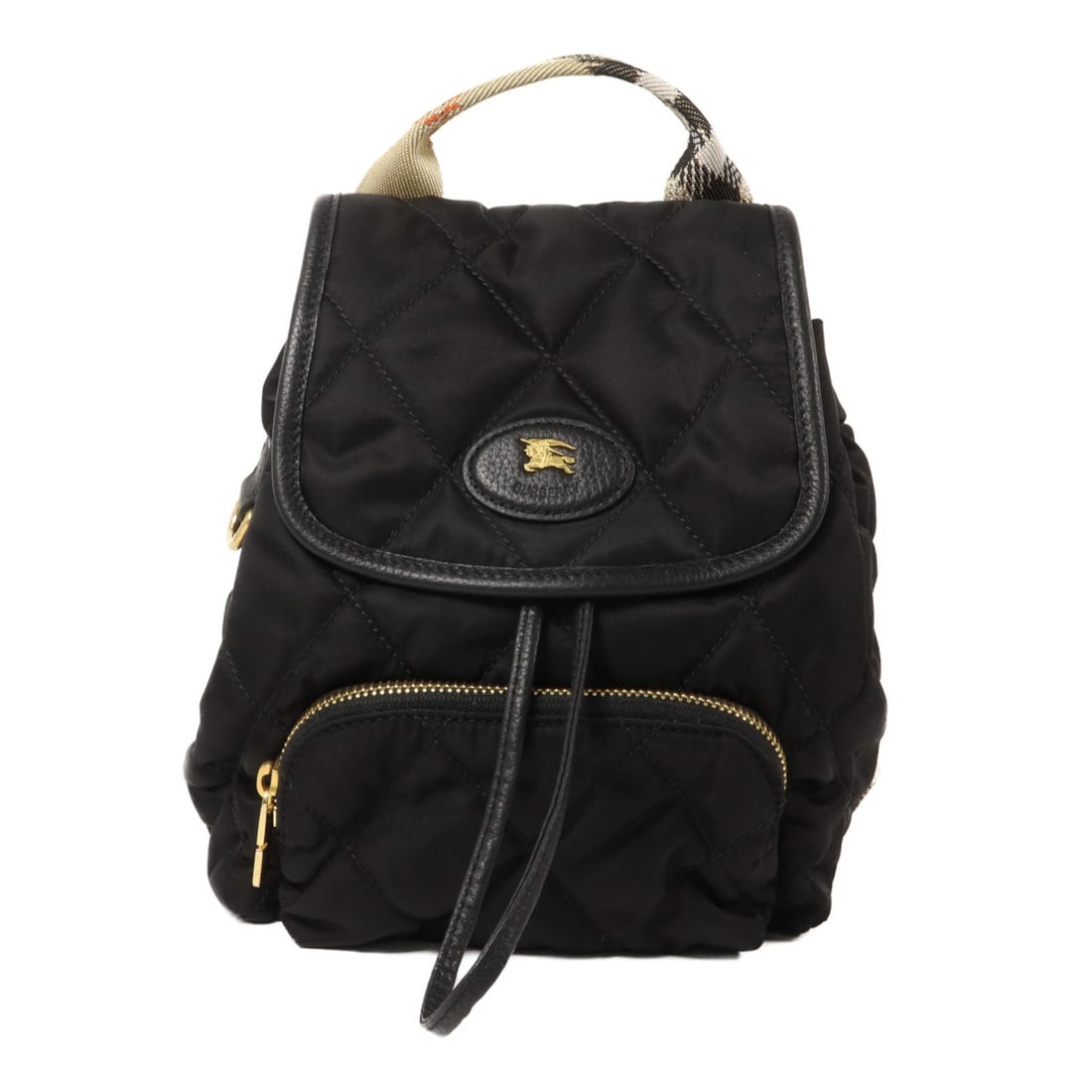 Burberry ROSCCEC1SIB Mini Nylon Backpack Black GHW: Burberry ROSCCEC1SIB Mini Nylon Backpack Black GHW Black Burberry mini backpack in nylon with gold-tone hardware. The bag features a magnetic pocket, one outside zip pocket, one inside zip pocket, and