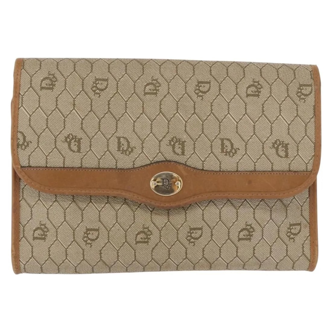 Christian Dior Vintage Honeycomb Chain Canvas Shoulder Bag Beige: Christian Dior Vintage Honeycomb Chain Canvas Shoulder Bag Beige Vintage Christian Dior Honeycomb chain bag in beige canvas, made in France. The bag is described as worn with light wear and marks thro