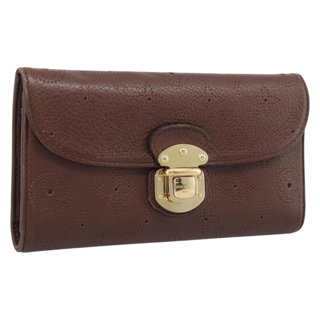 Louis Vuitton M95996 Mahina Amelia trifold leather wallet brown: Louis Vuitton M95996 Mahina Amelia trifold leather wallet brown Louis Vuitton Mahina Portefeuille Amelia trifold wallet in Monogram/Brown leather. Made in France, this wallet measures approximately W1