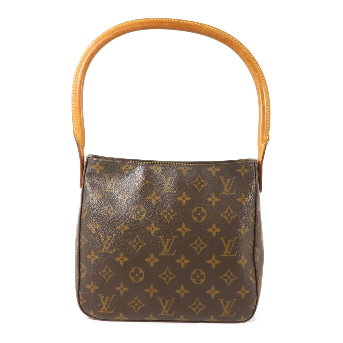 Louis Vuitton Looping MM Monogram Shoulder Bag Brown M51146: Louis Vuitton Looping MM Monogram Shoulder Bag Brown M51146 Louis Vuitton Looping MM shoulder bag in brown Monogram x PVC coated canvas. This women's bag features a brown frame and exterior, with a ha