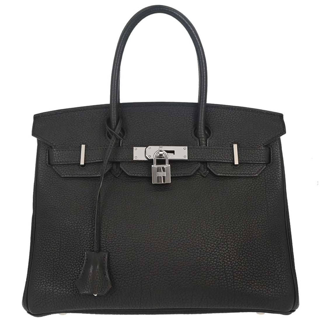 Hermes Birkin 30 Black Togo Leather Top Handle Bag: Hermes Birkin 30 Black Togo Leather Top Handle Bag Hermes Black Togo Birkin 30 handbag in very good condition, featuring a top handle design with double handles and a leather lining. It is made from T