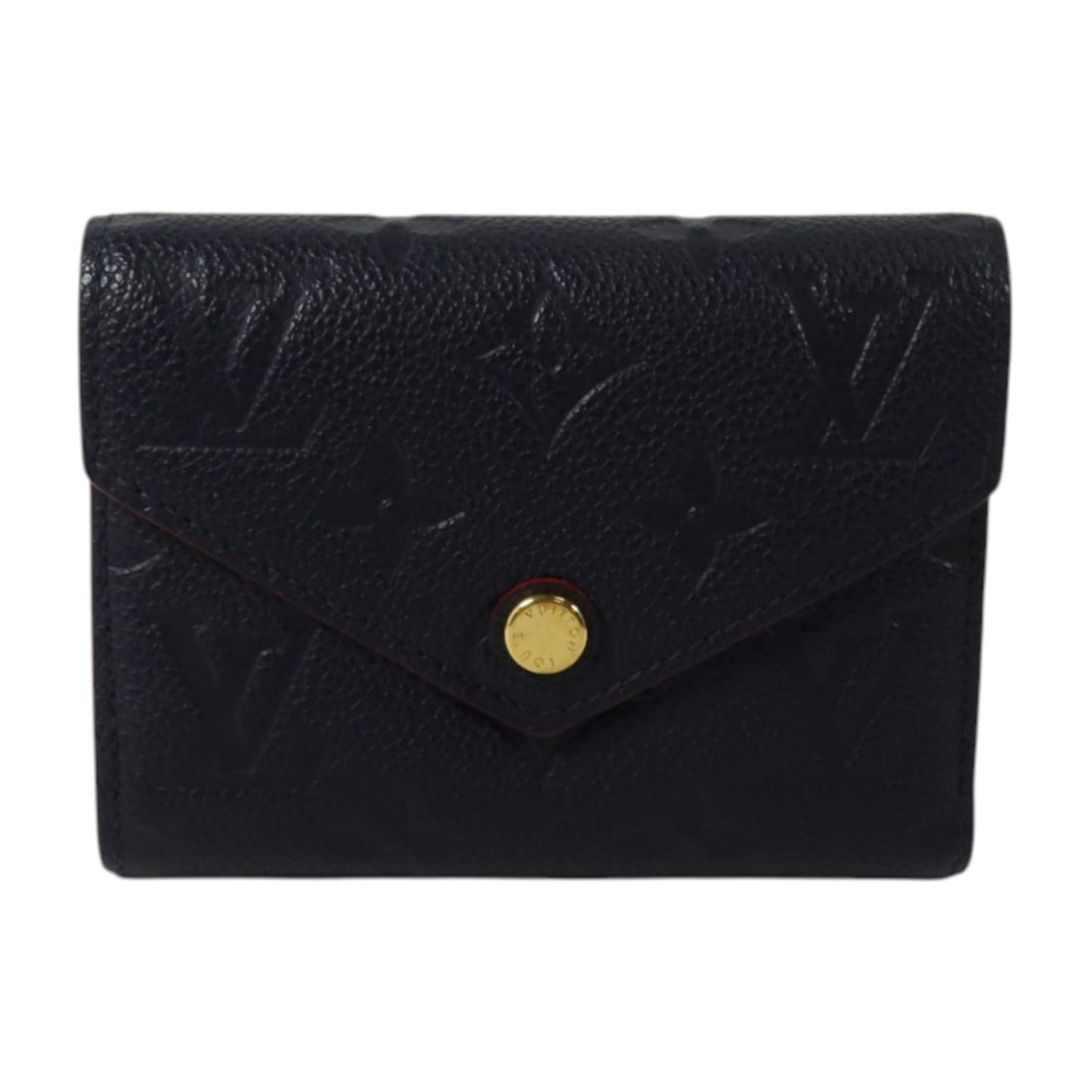 Louis Vuitton M83590 Victorine Wallet Monogram Empreinte Calfskin Navy Red: Louis Vuitton M83590 Victorine Wallet Monogram Empreinte Calfskin Navy Red A Louis Vuitton Victorine Wallet in Monogram Empreinte navy and red, model M83590. It is made from Monogram empreinte and cal