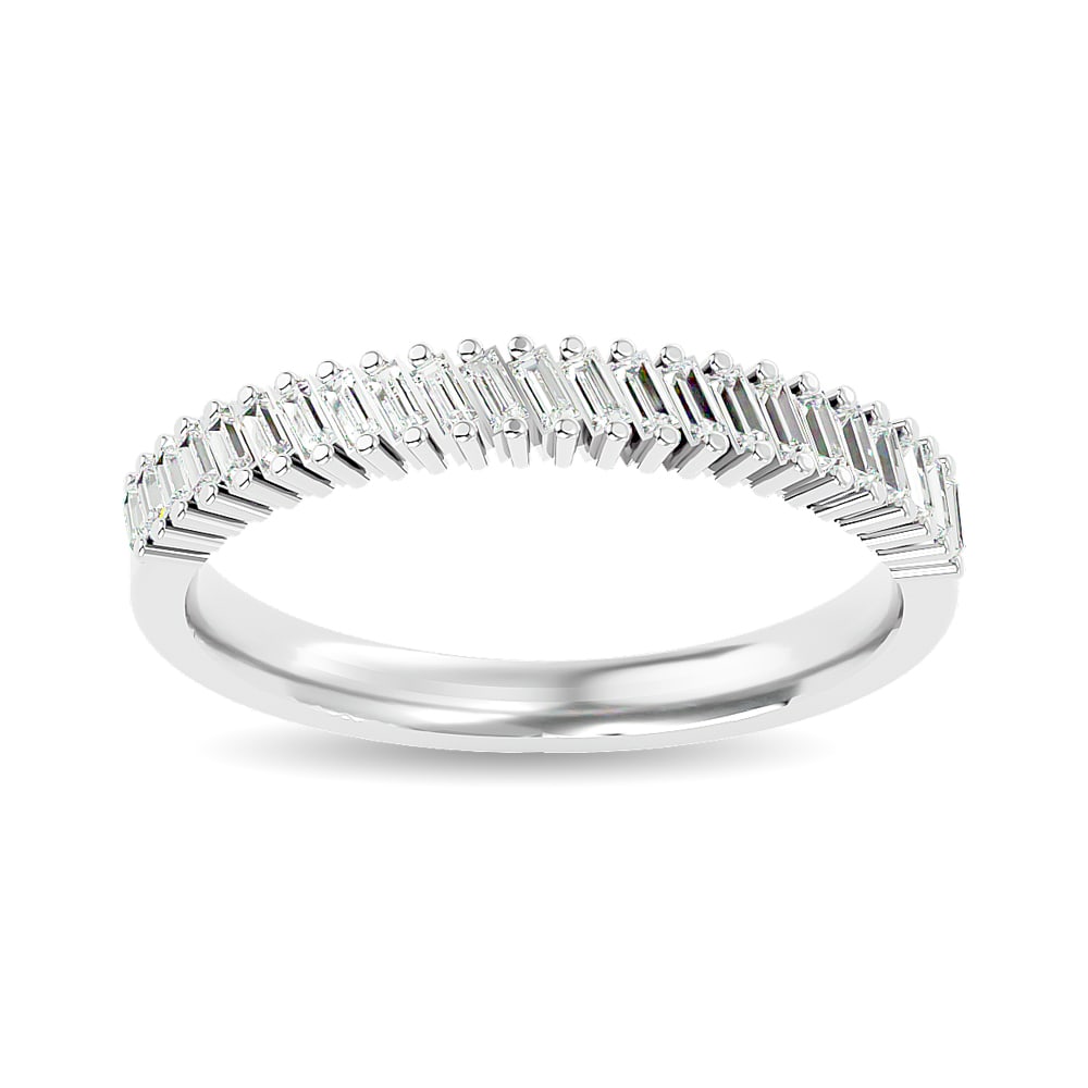 Diamond Ladies Band 1/4 Ct.tw in 14K White Gold: Diamond Ladies Band 1/4 Ct.tw in 14K White Gold 14k White Gold Stone Color: Gh Stone Clarity: I1 Each ring is presented in standard size 6.5. Complimentary resizing is available between sizes 510 (in 