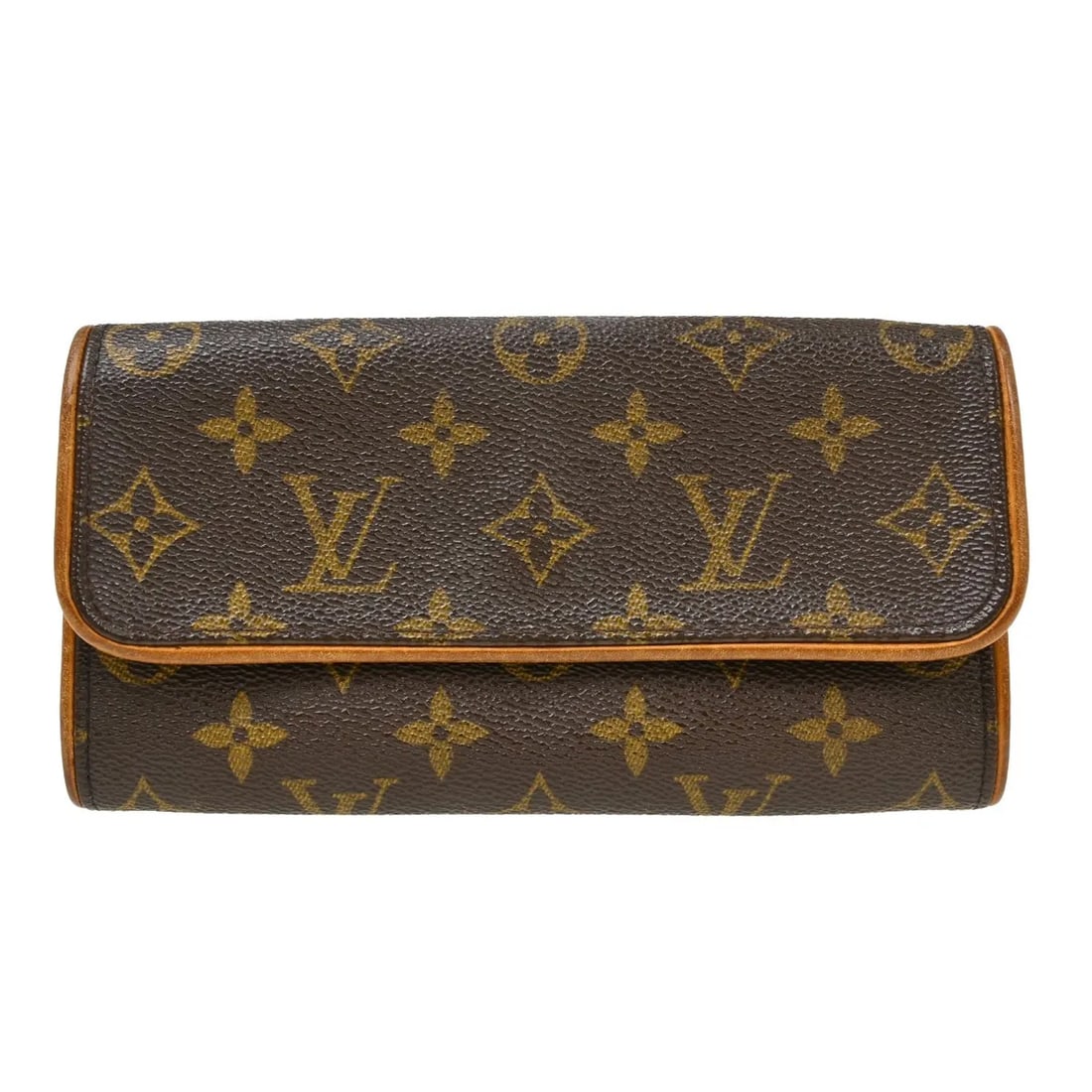 Louis Vuitton Twin Brown Monogram Canvas Clutch Bag: Louis Vuitton Twin Brown Monogram Canvas Clutch Bag Louis Vuitton Twin Monogram bag in brown canvas, made in Spain. This female model measures 19 cm x 9 cm x 3 cm and is offered in fair condition, wit