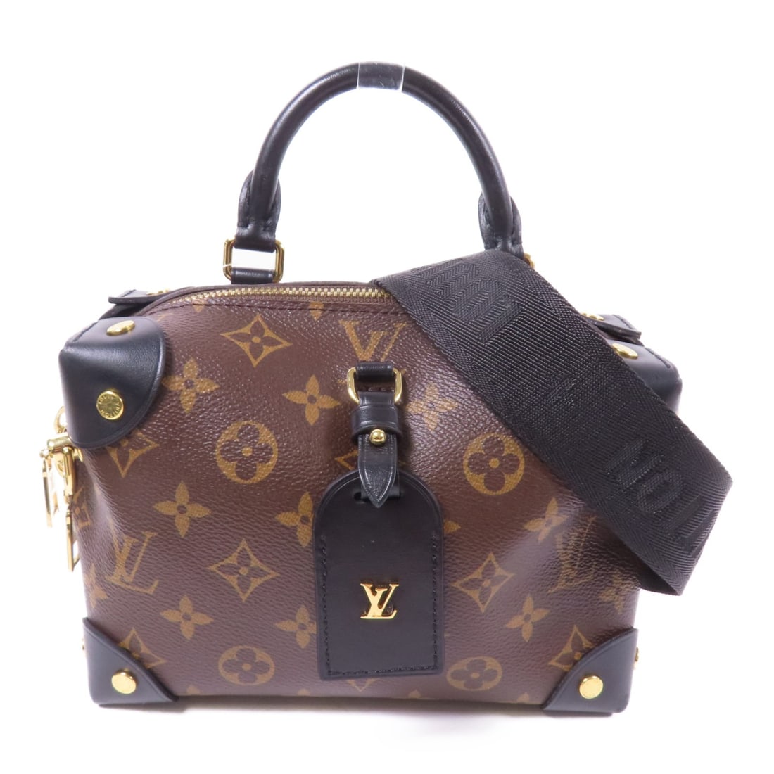 Louis Vuitton Petite Malle Souple Monogram 2Way Shoulder Bag M45571: Louis Vuitton Petite Malle Souple Monogram 2Way Shoulder Bag M45571 Louis Vuitton Petite Malle Souple 2Way Shoulder Bag in brown and black Monogram PVC coated canvas. This bag features a handle, a sho