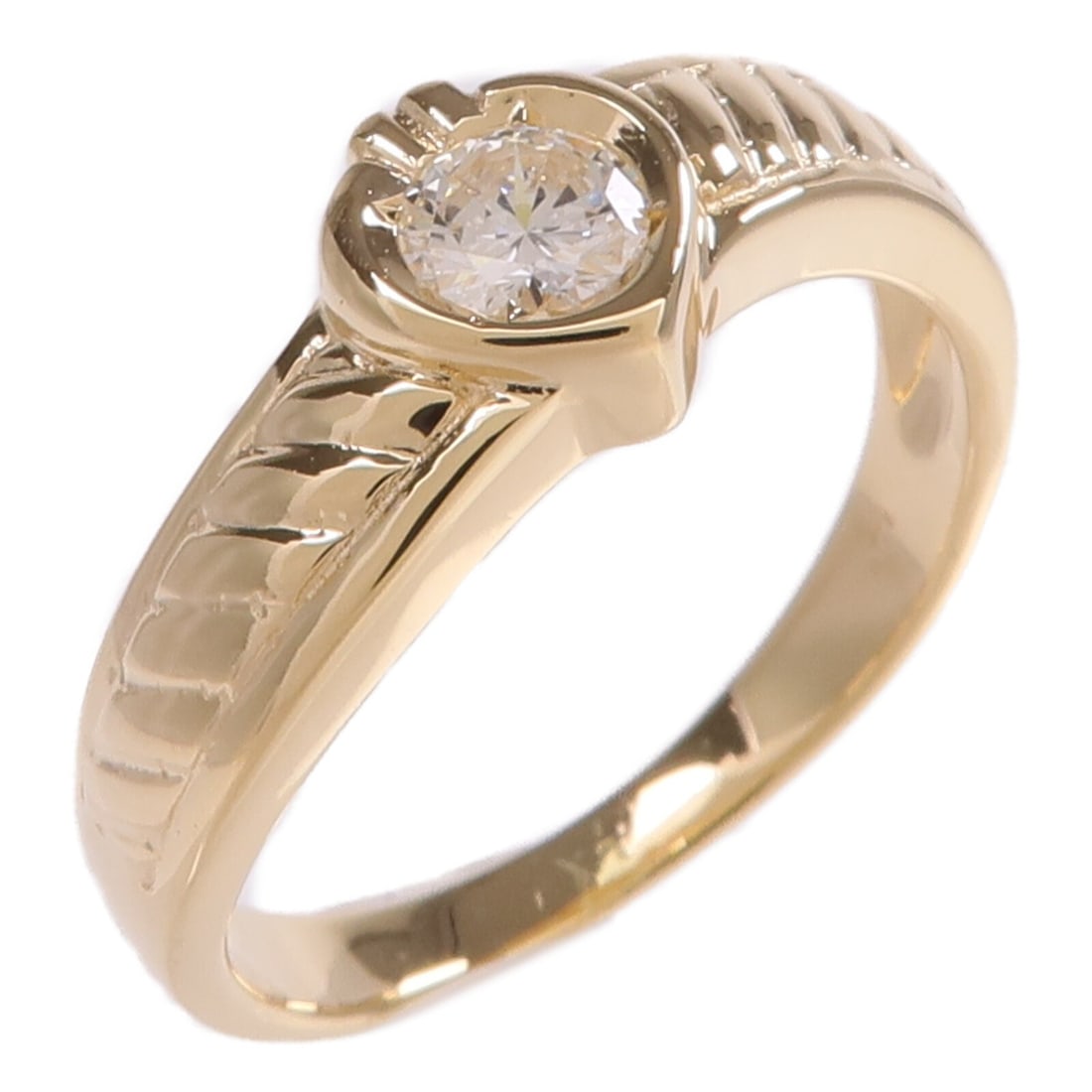 18K Yellow Gold Diamond Ring Size 4.75 for Women: 18K Yellow Gold Diamond Ring Size 4.75 for Women A women's diamond ring in 18K yellow gold with a clear diamond accent. The ring is size US 4.75 and has a ring width of 2-3 mm. It is in very good AB c