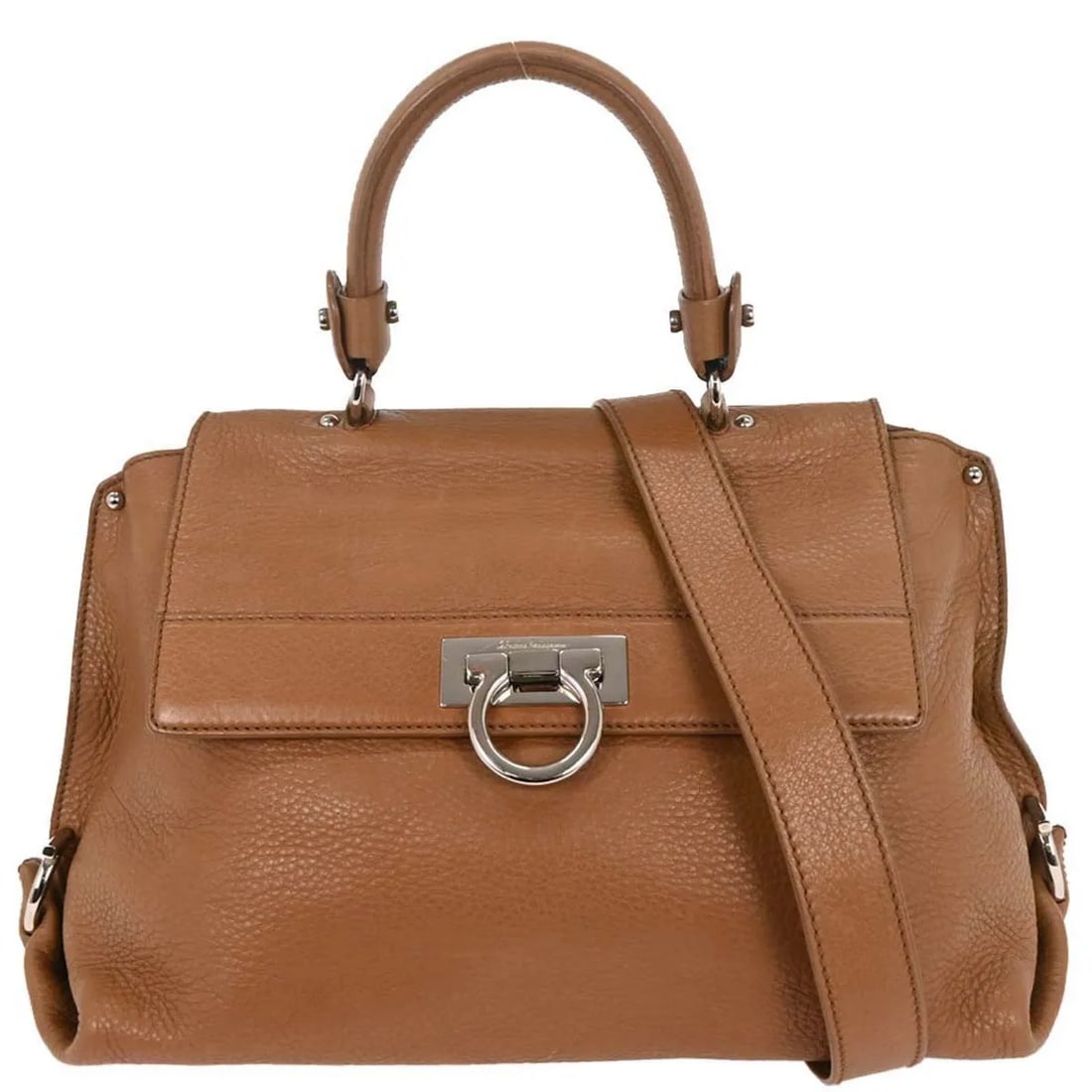 Brown Leather Sofia Satchel Bag by Salvatore Ferragamo (1 of 10)