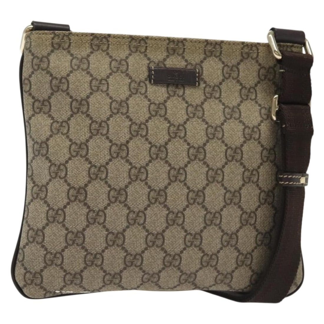 Gucci 201538 GG Supreme PVC Leather Shoulder Bag Beige Gold: Gucci 201538 GG Supreme PVC Leather Shoulder Bag Beige Gold Gucci GG Supreme shoulder bag made in Italy, crafted in PVC leather with a beige and gold exterior. It features a shoulder strap with an app
