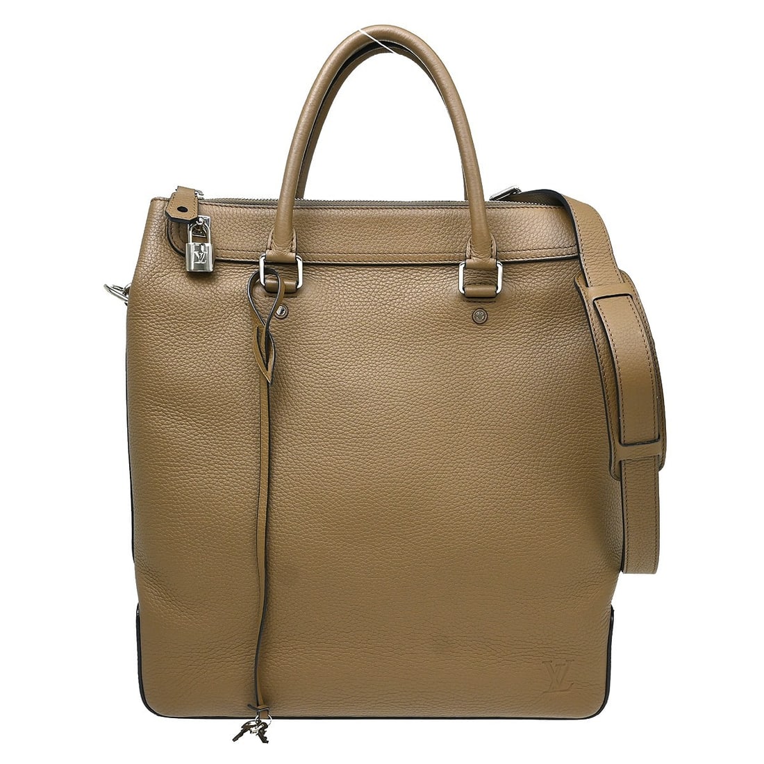 Louis Vuitton Tote Greenwich Taurillon 2way Beige Handbag M94474: Louis Vuitton Tote Greenwich Taurillon 2way Beige Handbag M94474 Louis Vuitton Tote Greenwich 2way handbag in beige Taurillon Clemence leather with double handles, zip closure, and Alcantara lining. T