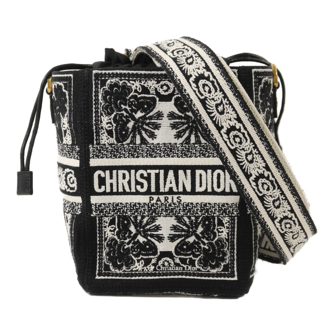 Dior D-Bubble Small Canvas Bucket Shoulder Bag Black White: Dior D-Bubble Small Canvas Bucket Shoulder Bag Black White Small D-Bubble Bucket shoulder bag by Christian Dior in black and white canvas. It features an interior with two open pockets and comes with 