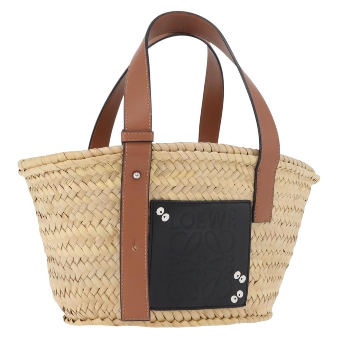 LOEWE Studio Ghibli Totoro Small Basket Hand Bag Beige Wood: LOEWE Studio Ghibli Totoro Small Basket Hand Bag Beige Wood A LOEWE x Studio Ghibli My Neighbor Totoro Pitch Black Basket small handbag made of wood in beige. It is a women's bag made in Spain and com
