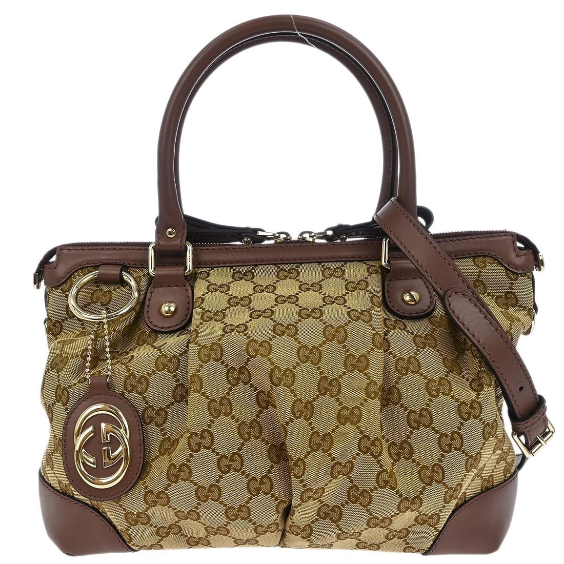 Gucci Sukey Medium 2way Top Handle Bag Beige GG Canvas Leather: Gucci Sukey Medium 2way Top Handle Bag Beige GG Canvas Leather Vintage Gucci GG Sukey 2way handbag in beige canvas and leather with brown accents. This medium top handle bag features the Gucci GG patt
