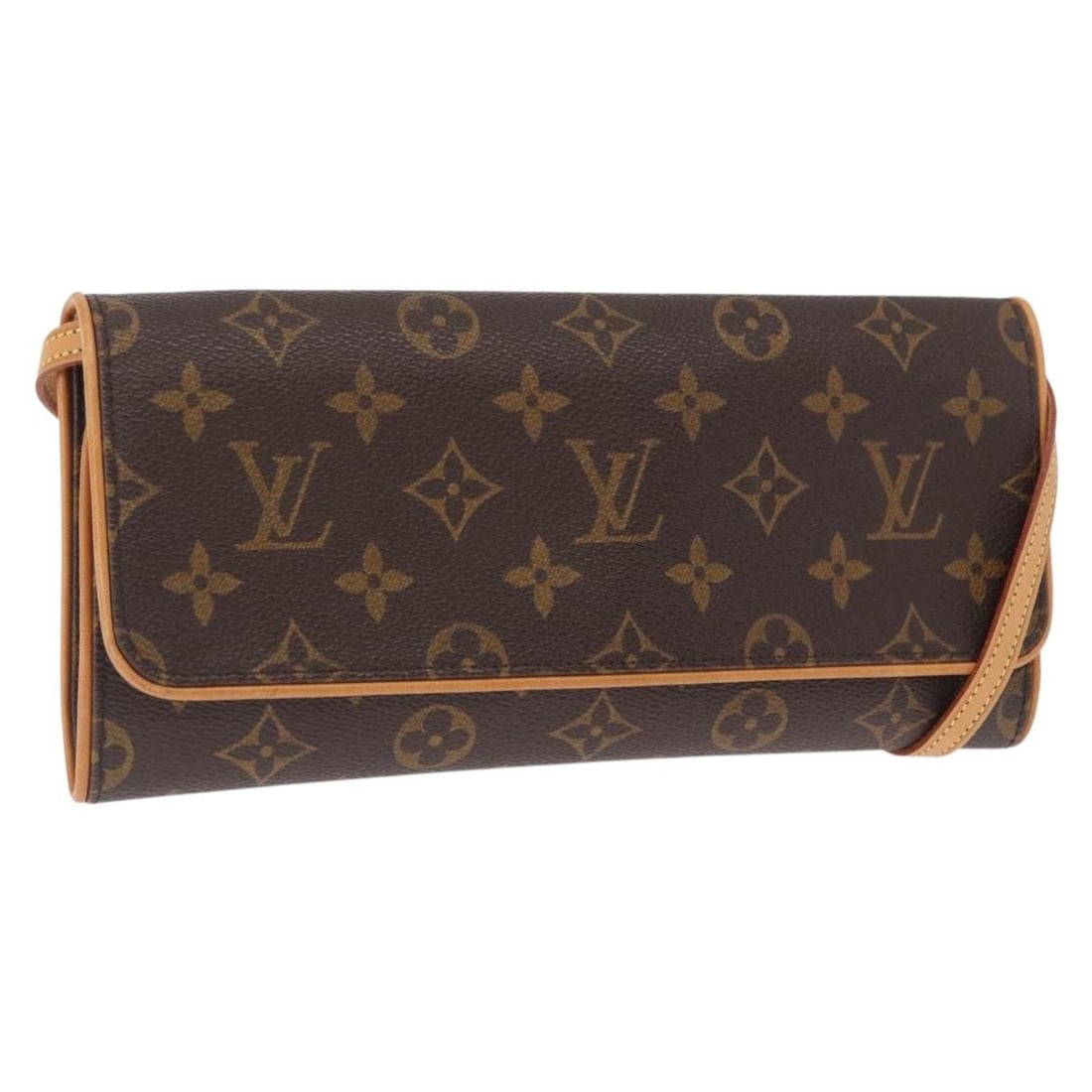 Louis Vuitton M51852 Pochette Twin GM Monogram Canvas Shoulder Bag: Louis Vuitton M51852 Pochette Twin GM Monogram Canvas Shoulder Bag Louis Vuitton Monogram Pochette Twin GM shoulder bag in Monogram Canvas, made in France. It comes with a shoulder strap and features 