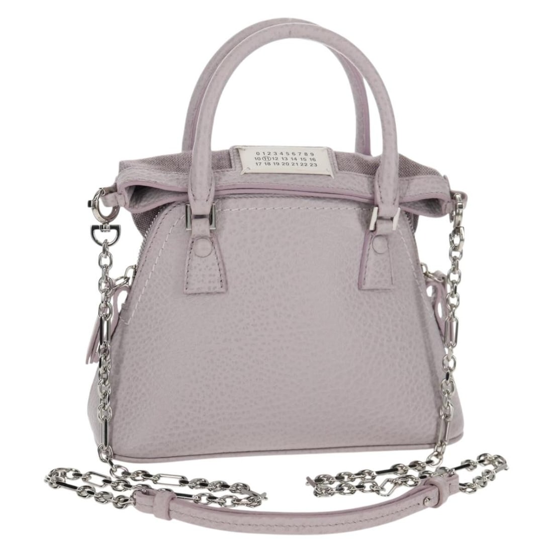 Maison Margiela Leather 2way Shoulder Bag Pastel Purple Silver: Maison Margiela Leather 2way Shoulder Bag Pastel Purple Silver Maison Margiela shoulder bag in leather with a silver and pastel purple colorway. It comes with a shoulder strap and is made in Italy. Th