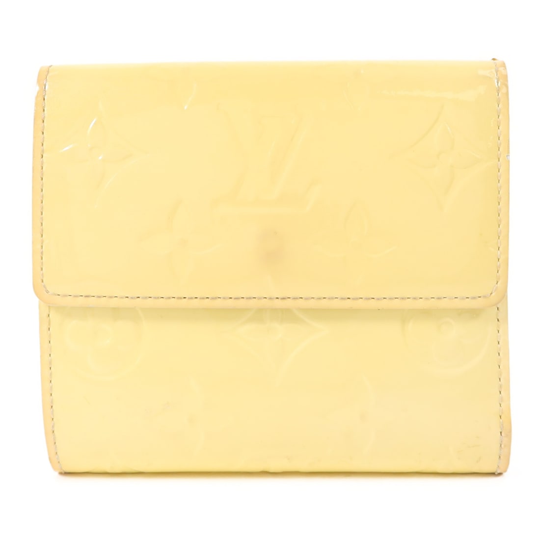 Louis Vuitton M91167 Elise Compact Wallet Yellow Monogram Vernis: Louis Vuitton M91167 Elise Compact Wallet Yellow Monogram Vernis Louis Vuitton Elise Compact Wallet M91167 in Monogram Vernis yellow patent leather. This double-sided women's wallet is made in France 