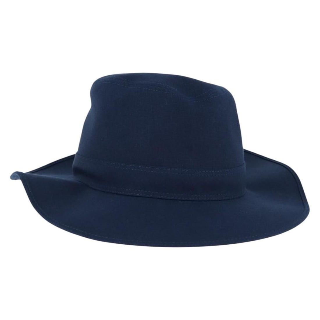 HERMES Navy Leather Hat with Dust Bag BA6848V: HERMES Navy Leather Hat with Dust Bag BA6848V This authentic HERMES hat showcases a sophisticated navy leather exterior, reflecting the brand's renowned craftsmanship and style. Made in France, this h