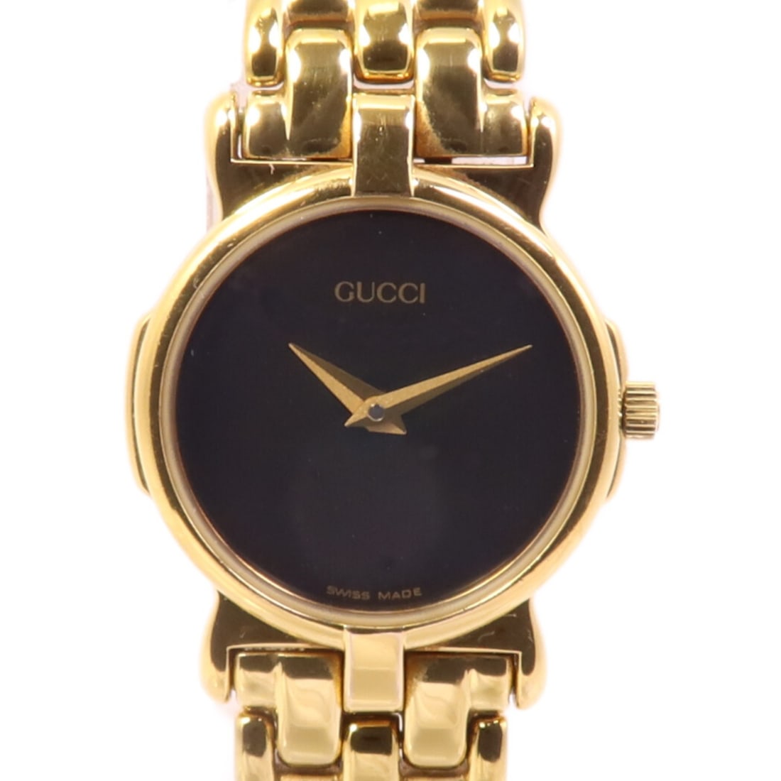 Gucci 3400L women's quartz wristwatch stainless steel black dial: Gucci 3400L women's quartz wristwatch stainless steel black dial GUCCI GG ladies wristwatch model 3400L in black stainless steel. It features a quartz movement, black dial, and stainless steel band. T