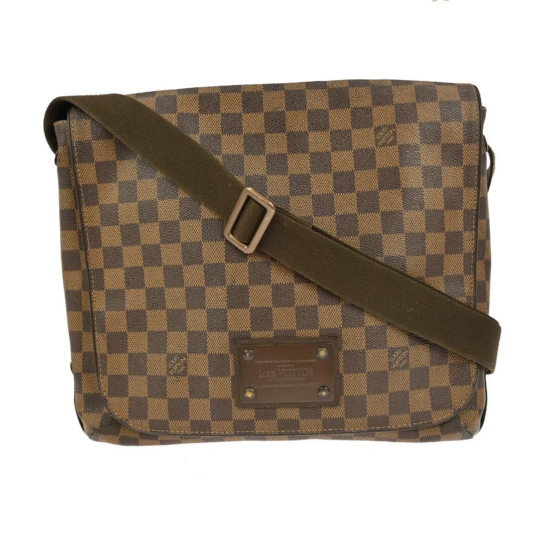 Louis Vuitton Brooklyn Unisex Brown Canvas Shoulder Bag: Louis Vuitton Brooklyn Unisex Brown Canvas Shoulder Bag Louis Vuitton Brooklyn Damier unisex bag in brown canvas. Made in Spain, it measures 32 cm x 28 cm x 9 cm. The item is in good condition with li