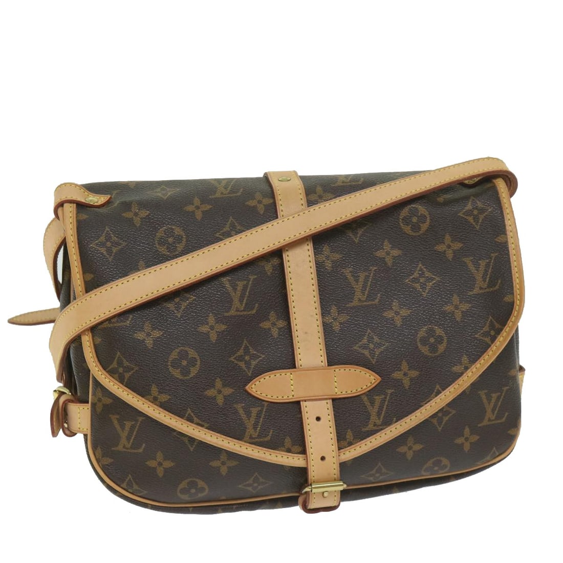 Louis Vuitton M42256 Saumur 30 Monogram Canvas Shoulder Bag: Louis Vuitton M42256 Saumur 30 Monogram Canvas Shoulder Bag Louis Vuitton Saumur 30 shoulder bag in Monogram Canvas with Monogram colorway. Made in France, this bag features a shoulder strap with an a