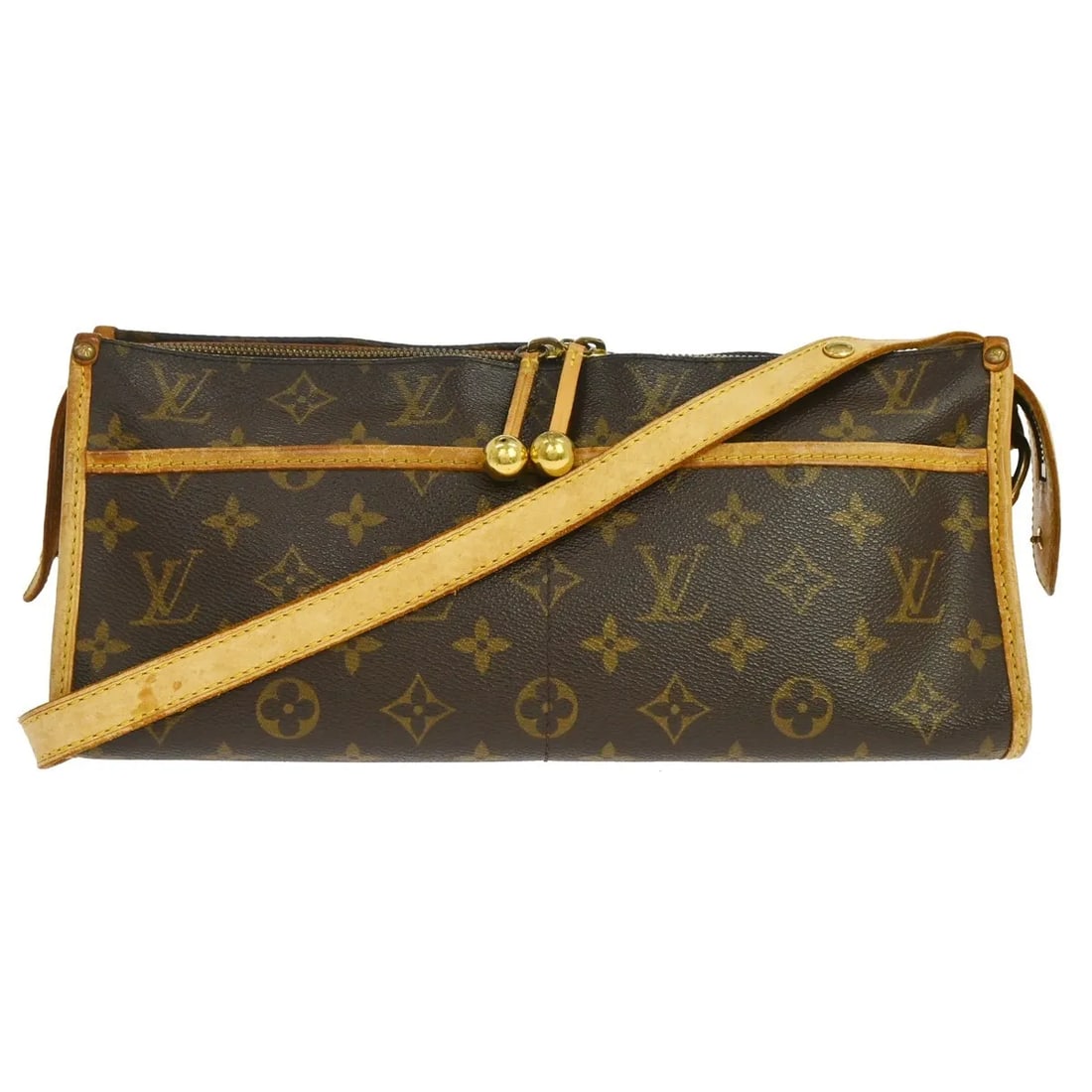 Louis Vuitton Popincourt Brown Monogram Canvas Handbag: Louis Vuitton Popincourt Brown Monogram Canvas Handbag Louis Vuitton Popincourt handbag in brown monogram canvas. Made in France, this women's bag is presented in fair condition with visible wear, inc