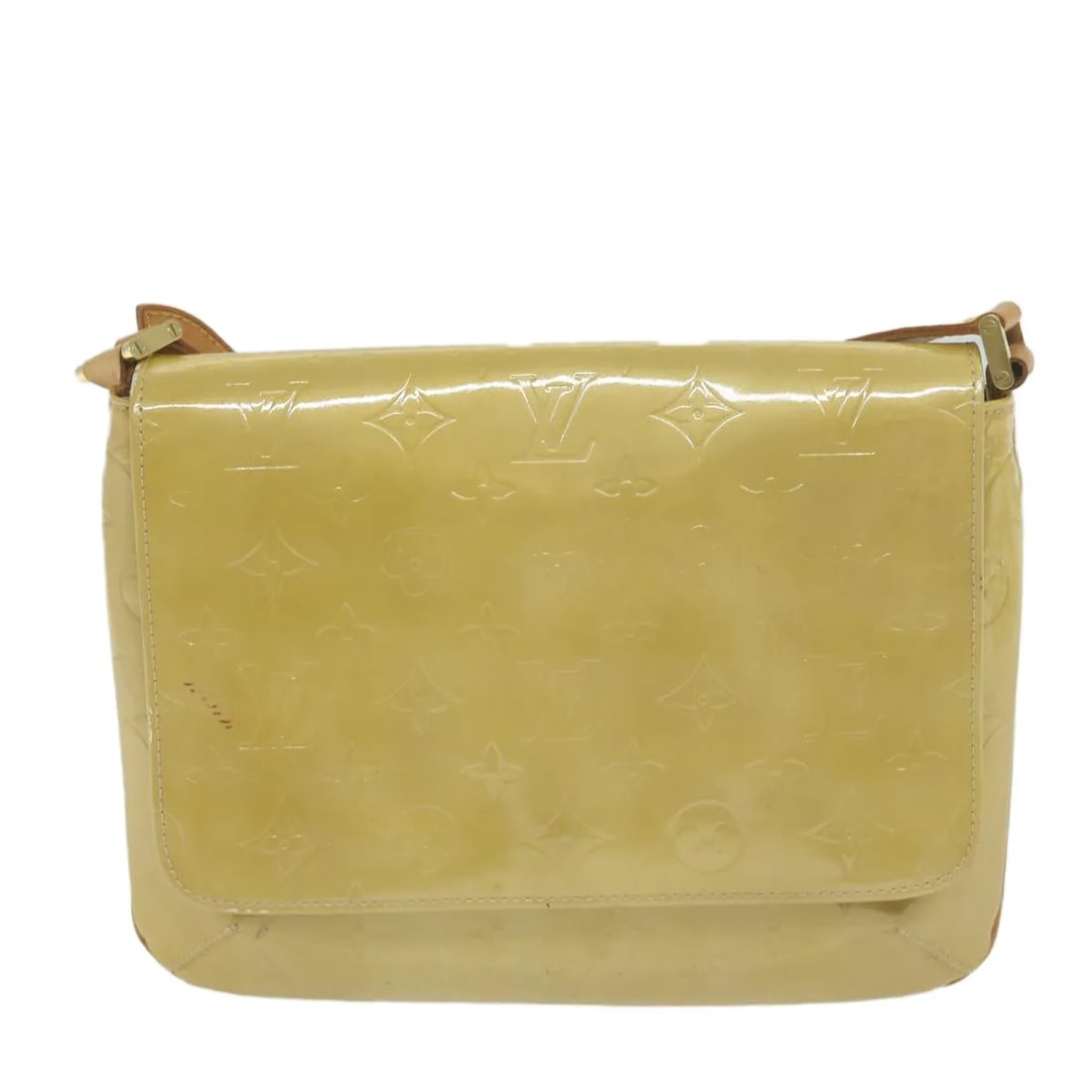 Louis Vuitton Thompson Street Monogram Vernis beige handbag: Louis Vuitton Thompson Street Monogram Vernis beige handbag This Louis Vuitton Thompson Street Handbag features the iconic Monogram Vernis design in beige patent leather. Crafted in Spain, it is desig