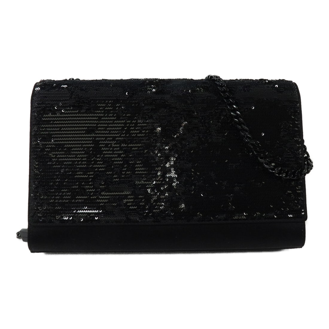 Saint Laurent 487241 YSL shoulder bag black silk satin sequin: Saint Laurent 487241 YSL shoulder bag black silk satin sequin A Saint Laurent YSL shoulder bag, model 487241, in black. It is made from silk satin and sequin, and features a magnetic pocket and one op