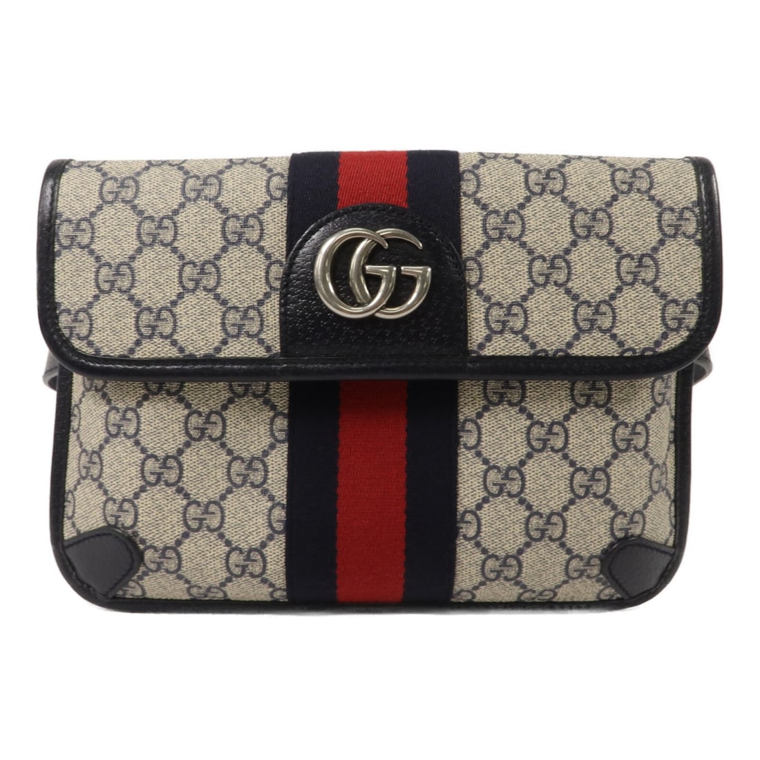 Gucci Ophidia 674081 GG Supreme Belt Bag Coated Canvas Gray Navy: Gucci Ophidia 674081 GG Supreme Belt Bag Coated Canvas Gray Navy Gucci GG Supreme Ophidia belt waist bag, model 674081, in gray and navy PVC coated canvas with SHW. It includes a shoulder strap and a 