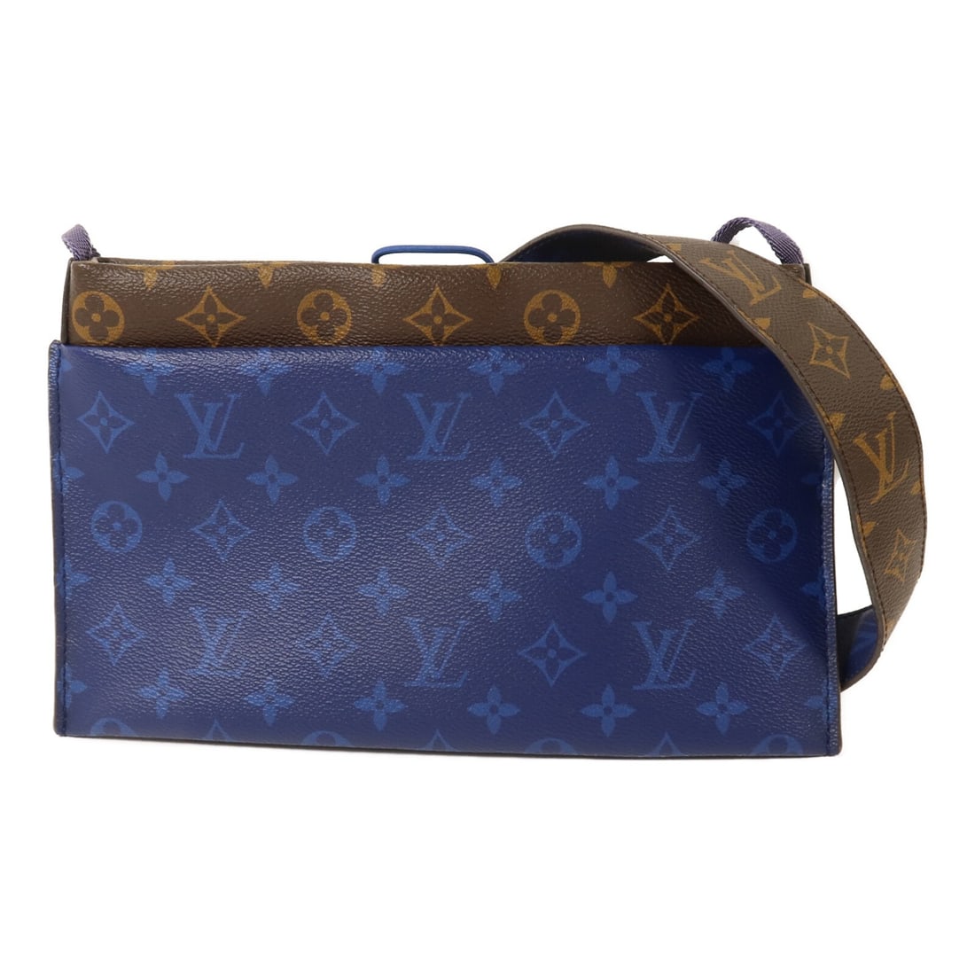 Louis Vuitton Pacific Split Sacoche Monogram Shoulder Bag M43854 Brown Blue: Louis Vuitton Pacific Split Sacoche Monogram Shoulder Bag M43854 Brown Blue Louis Vuitton LV Pacific Split Sacoche Shoulder Bag, model M43854, in Brown/Blue Monogram. Made from PVC coated canvas, this