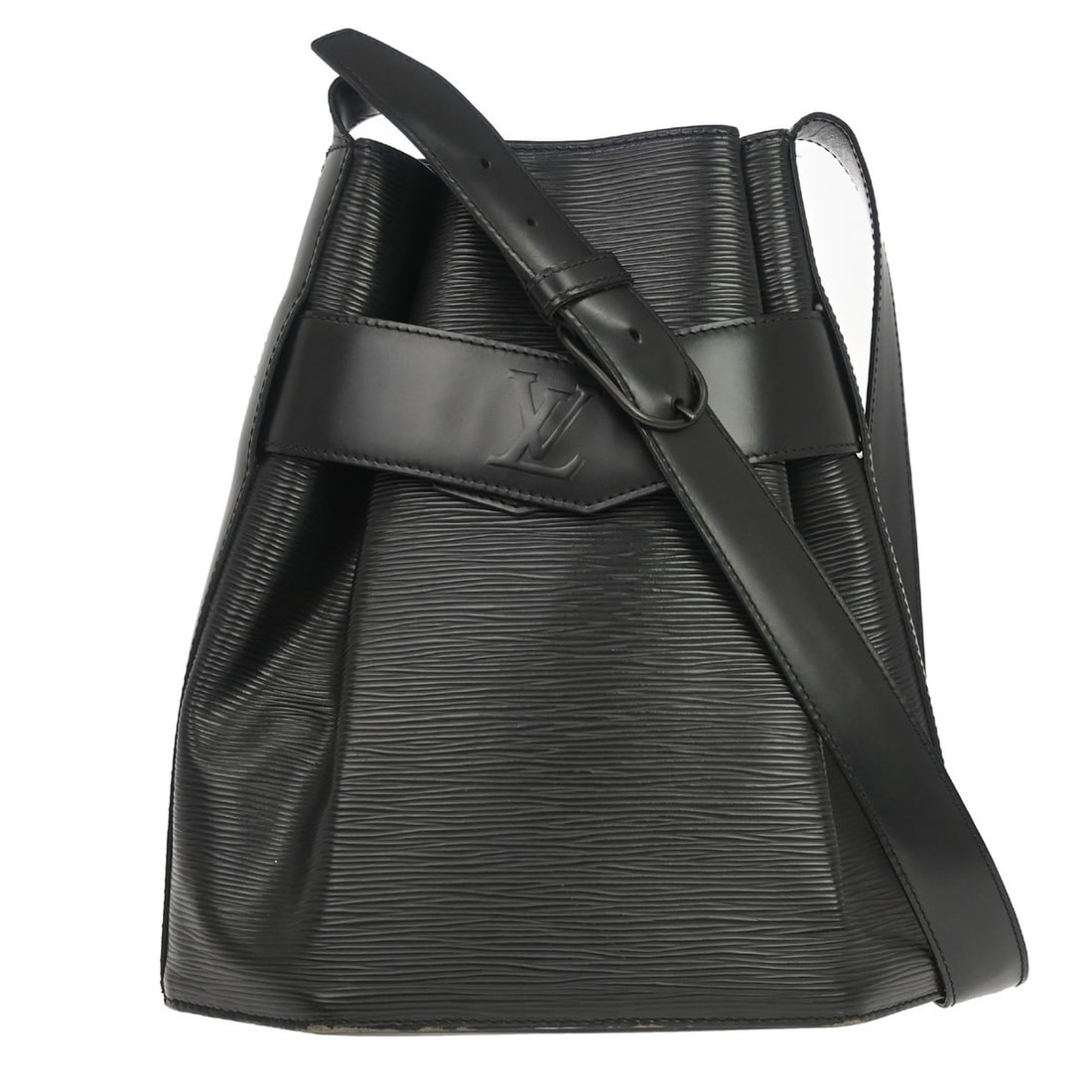 Louis Vuitton Sac Depaule PM Epi Leather Shoulder Bag Black M80157: Louis Vuitton Sac Depaule PM Epi Leather Shoulder Bag Black M80157 Vintage Louis Vuitton Sac Depaule PM shoulder bag in black Epi leather with a lock closure, adjustable shoulder strap, and interior p