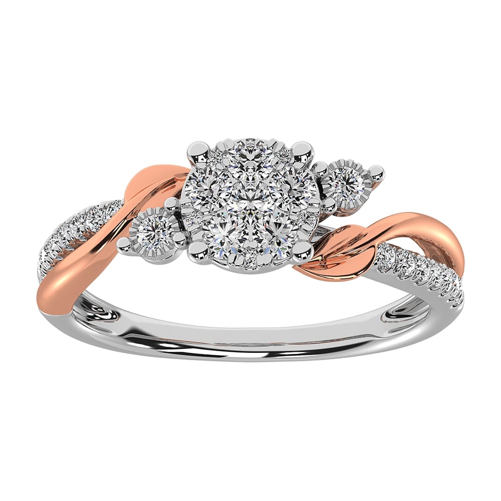 10K Two Tone 1/2 Ct.Tw. Promise Ring: 10K Two Tone 1/2 Ct.Tw. Promise Ring 10k Two Tone Stone Color: G-h Stone Clarity: I1 Each ring is presented in standard size 6.5. Complimentary resizing is available between sizes 510 (in 1/4 incremen