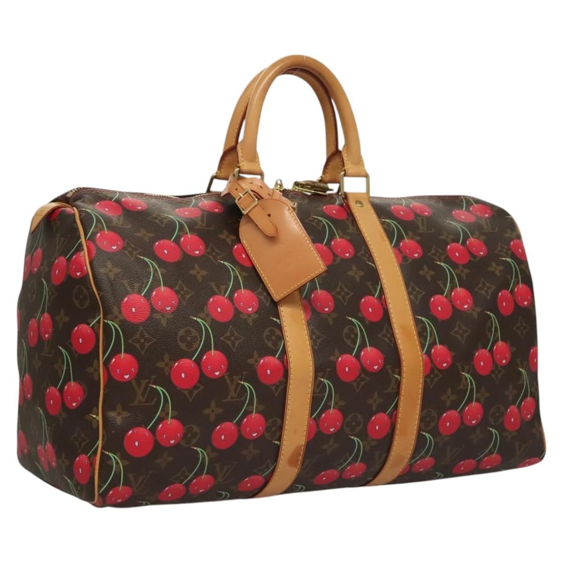Louis Vuitton M95011 Keepall 45 Monogram Canvas Boston Bag: Louis Vuitton M95011 Keepall 45 Monogram Canvas Boston Bag Louis Vuitton Monogram Cherry Keepall 45 Boston Bag in Monogram Canvas, made in France. This women's Boston bag measures approximately 45 cm 