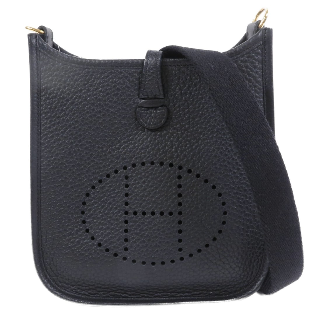 Hermes Evelyne TPM Clemence Leather Shoulder Bag Black: Hermes Evelyne TPM Clemence Leather Shoulder Bag Black Hermes Evelyne TPM shoulder bag in black, made from Taurillon Clemence and calfskin (cowhide). This women's regular-size shoulder bag is made in 