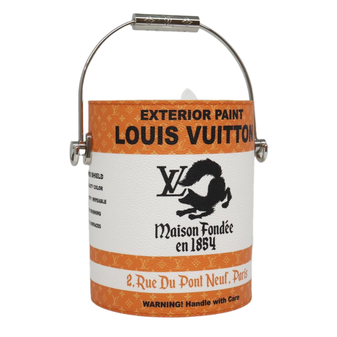 Louis Vuitton M81590 Orange PVC Leather Shoulder Bag with Strap: Louis Vuitton M81590 Orange PVC Leather Shoulder Bag with Strap Louis Vuitton Painted Can shoulder bag in orange PVC leather. This women's bag includes a dust bag and shoulder strap. It is made in Ita