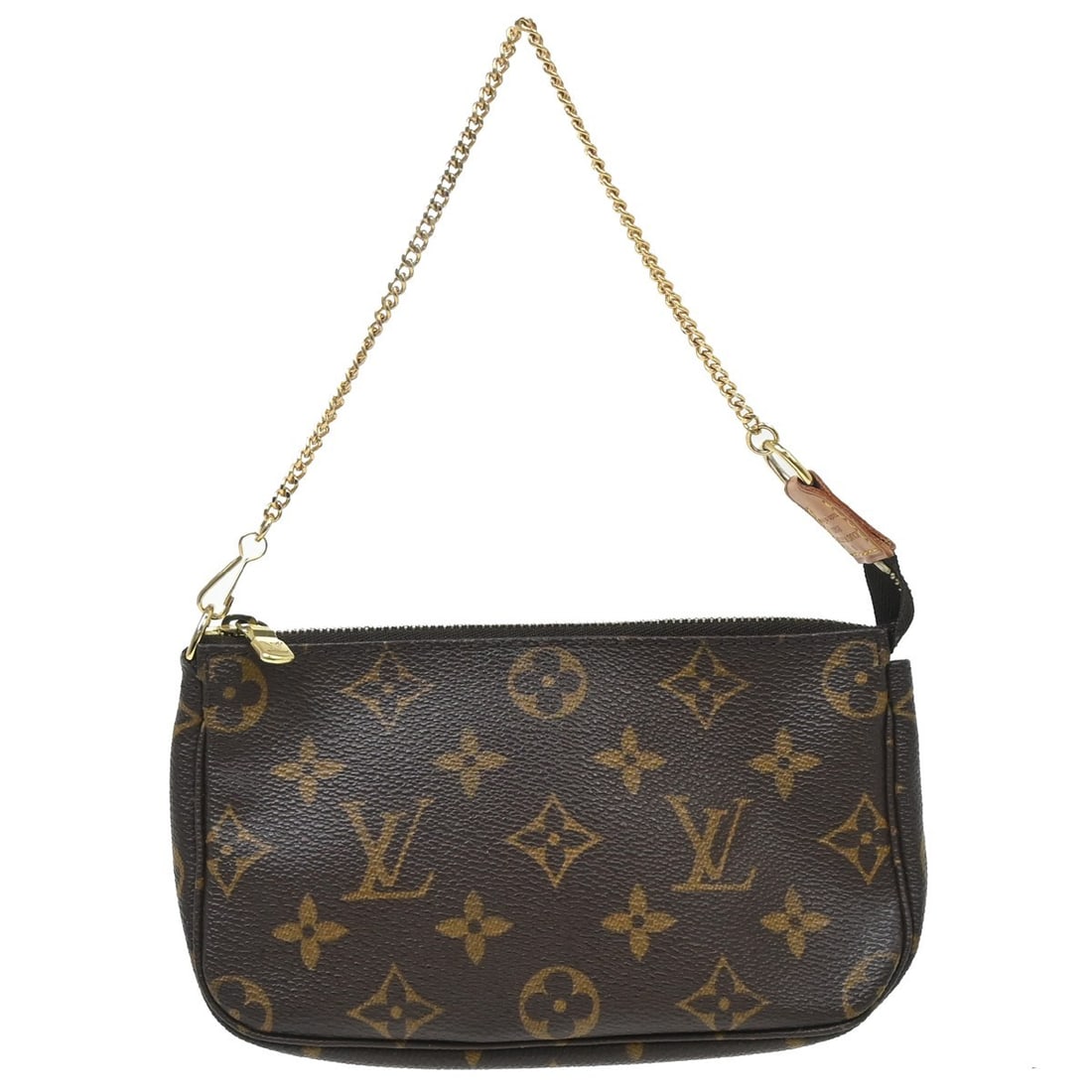 Louis Vuitton Pochette mini handbag in Monogram canvas FL0053: Louis Vuitton Pochette mini handbag in Monogram canvas FL0053 Vintage Louis Vuitton Monogram attached pouch bag in brown Monogram canvas with leather trim. This mini handbag features a top handle with