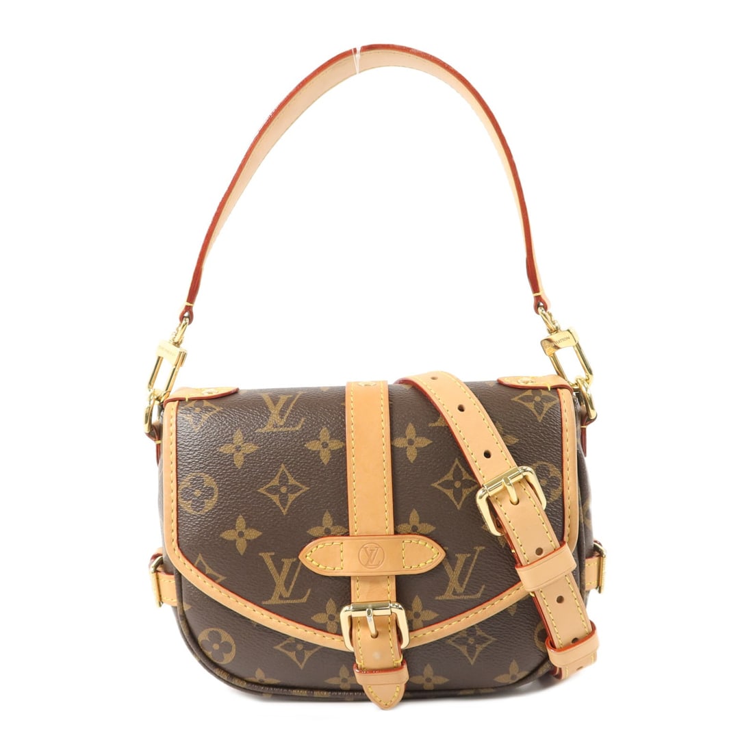 Louis Vuitton Saumur BB Monogram 2 Way Shoulder Bag M46740: Louis Vuitton Saumur BB Monogram 2 Way Shoulder Bag M46740 A Louis Vuitton Saumur BB 2 Way Shoulder Bag in brown monogram and PVC coated canvas, presented in very good AB condition. It features a magn