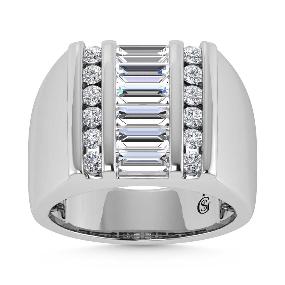 14K White Gold Lab Grown Diamond 2 Ct.Tw. Mens Ring: 14K White Gold Lab Grown Diamond 2 Ct.Tw. Mens Ring 14K White Gold Lab Grown Diamond 2 Ct.Tw. Mens Ring 14k White Gold Stone Color: D-f Stone Clarity: Vs Each ring is presented in standard size 6.5. C