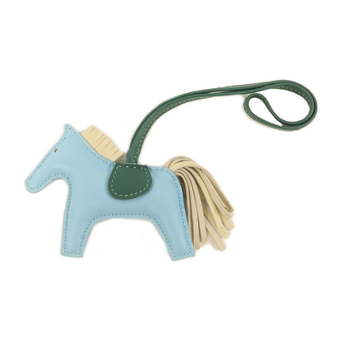 HERMES Rodeo PM Milo Lambskin Bag Charm Celeste Malachite Craie (1 of 10)