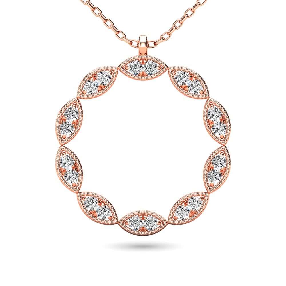Diamond 1/10 Ct.tw Fashion Pendant in 10K Rose Gold: Diamond 1/10 Ct.tw Fashion Pendant in 10K Rose Gold 10k Rose Gold Stone Color: G-h Stone Clarity: I2 Unless otherwise specified, pendants that include a chain are paired with our standard 18-inch leng