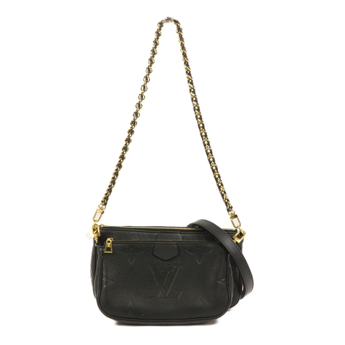 Louis Vuitton M80399 Multi Pochette Accessoires Monogram Empreinte Calfskin: Louis Vuitton M80399 Multi Pochette Accessoires Monogram Empreinte Calfskin Louis Vuitton Multi Pochette Accessoires in Monogram Empreinte and calfskin (cowhide), model M80399. It is presented in blac