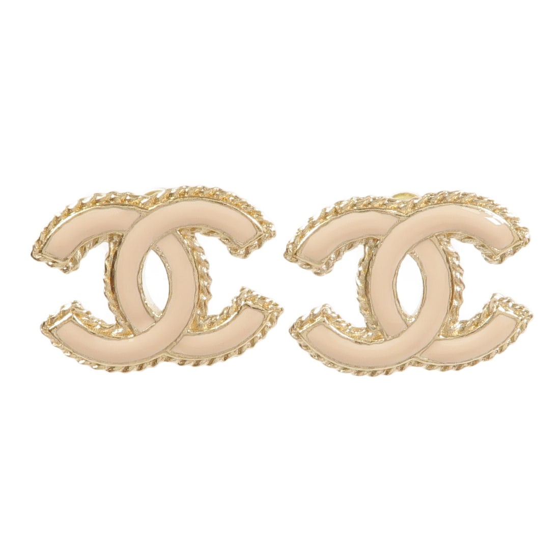 CHANEL CC Metal Earrings Pink with Box and Storage Bags (1 of 7)