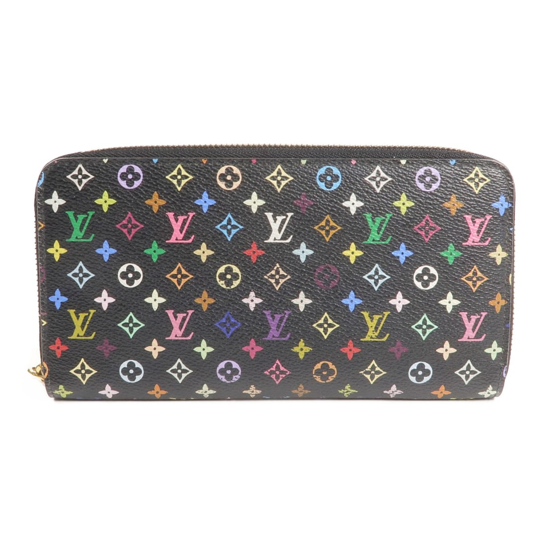 Louis Vuitton M60243 Monogram Multicolore Long Wallet Black: Louis Vuitton M60243 Monogram Multicolore Long Wallet Black A Louis Vuitton zipper long wallet in Monogram Multicolore black, model M60243. It is made from Monogram Multicolore and PVC coated canvas, 