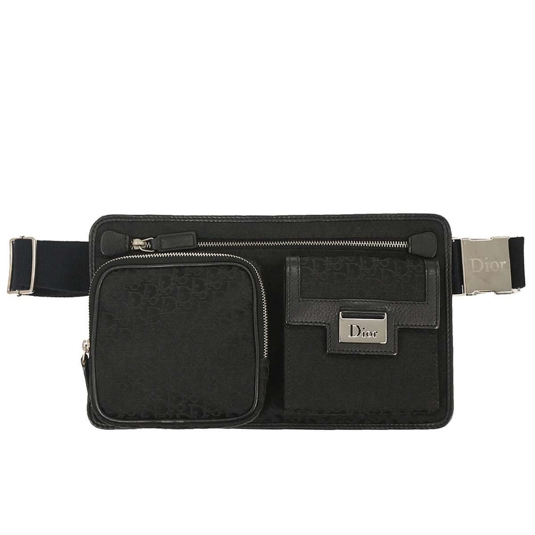 Dior Street Chic Trotter belt bag black canvas leather: Dior Street Chic Trotter belt bag black canvas leather Christian Dior Trotter Street Chic bum bag in black, designed in a small belt bag and fanny pack style. It features the Trotter pattern, silver-t