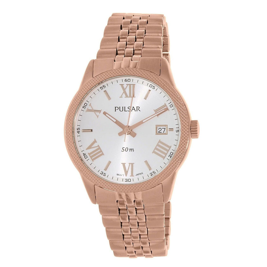 Pulsar Rose Gold Tone Silver Dial Quartz Women's Watch PS9232 with Original Box: Pulsar Rose Gold Tone Silver Dial Quartz Women's Watch PS9232 with Original Box This Pulsar Rose Gold Tone Stainless Steel Wristwatch is an elegant choice for any occasion. Featuring a classic dress/f