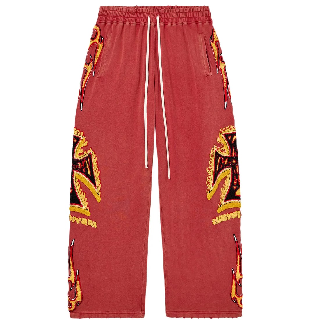 Vale La Flare Red Cuffed Sweatpants XXL: Vale La Flare Red Cuffed Sweatpants XXL The Vale La Flare Red Sweatpants are crafted for standout streetwear style and everyday comfort. Made from premium heavyweight fabric, these sweatpants feature 